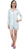 Sky Blue Gift Ribbon Print Sleepwear Full Sleeve Shirt & Shorts Nightwear -