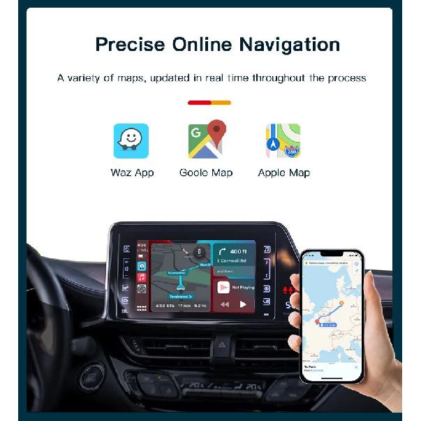 Беспроводной Carplay Android Auto Для Toyota Yaris RAV4 Corolla Aygo Tacoma Camry C-HR Tundra Highlander 4Runner мультимедиа