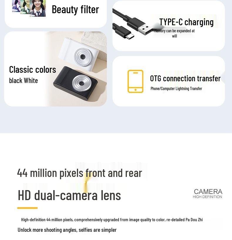 Retro HD Dual-Camera: Cute & Portable Digital Camera for Students and Travelers