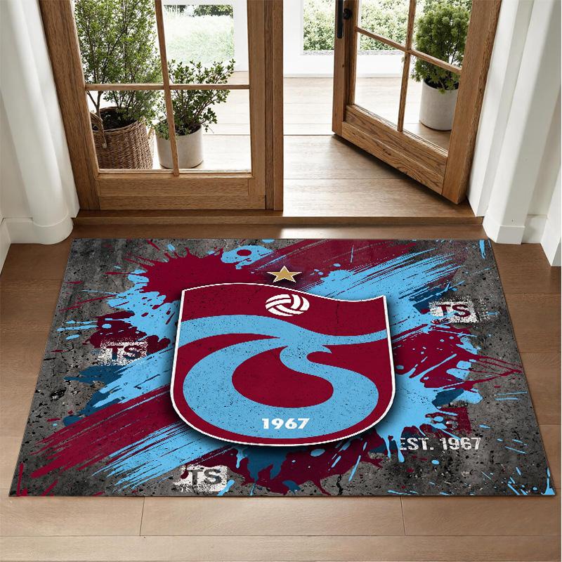 Trabzonspor FC Design Crystal Velvet Rug Soft Decorative Mat for Bedroom Entrance