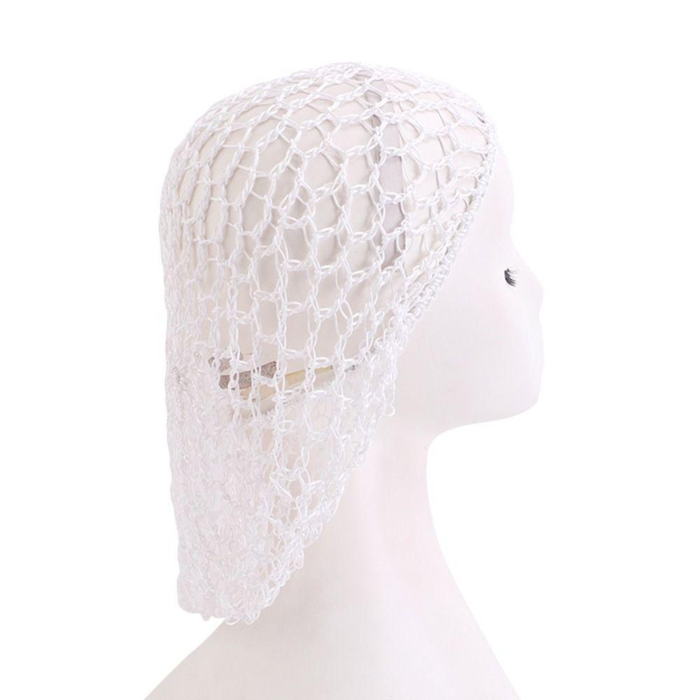 Turban Hat Black Wig Caps Handmade Crochet Hair Snood Hair Accessories Mesh Hair Net for Sleeping