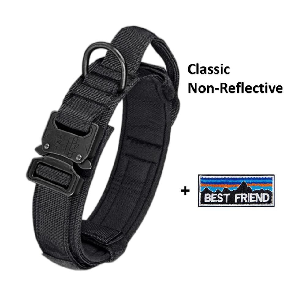 Прочный ошейник для собак, регулируемый, толстый, тактический, военный, тренировочный ошейник и поводок для собак с ручкой для средних /больших/ k9 /крупных собак