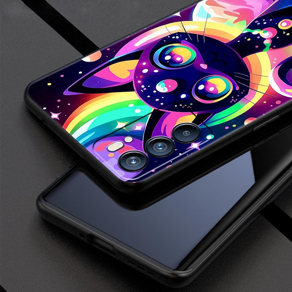 Чехол для телефона с ярким дизайном кошки для Oppo Reno 13 12 11 10 7 F Find X5 X6 A98 A80 A79 A78 A57 A54 A31 A17 Pro 5G Мягкий чехол из ТПУ