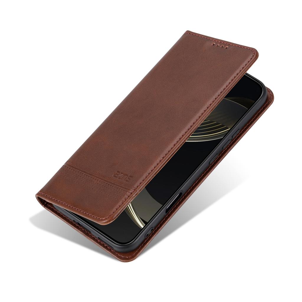 AZNS For Honor 500 5G Case Cowhide Texture PU Leather Wallet Phone Cover