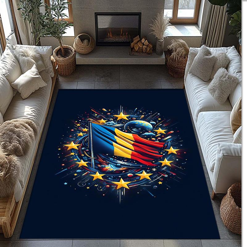 Poland Printed Flannel Area Rug Non Slip Soft Polyester Floor Carpet Indoor Decor Mat for Bedroom Living Room Sofa