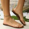 Summer Simple Transparent Sandals Comfort Female Shoes Solid Flats Footwear Ladies Flat Bottom Sandals Sandalias De Mujer Verano