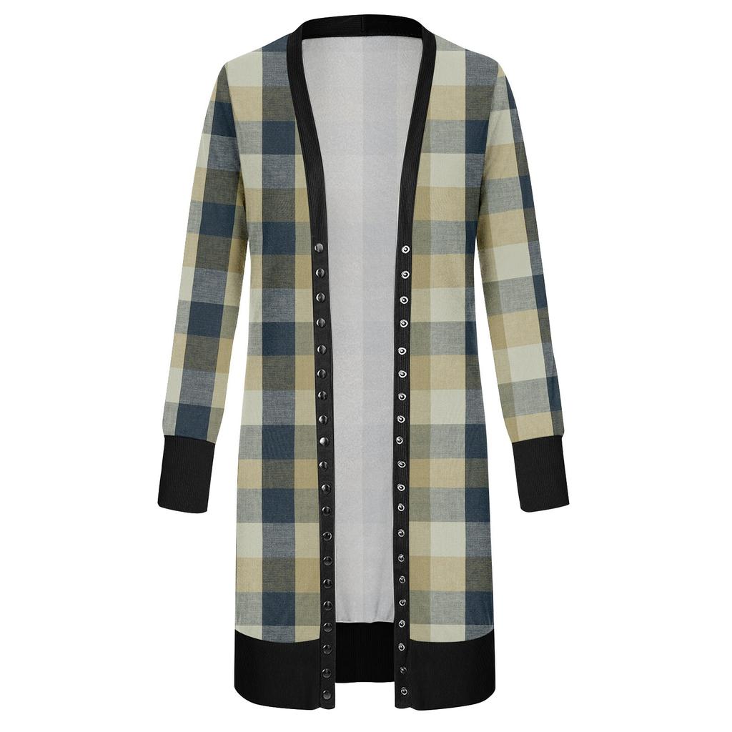 Женский рождественский кардиган с длинным рукавом и принтом, легкое пальто