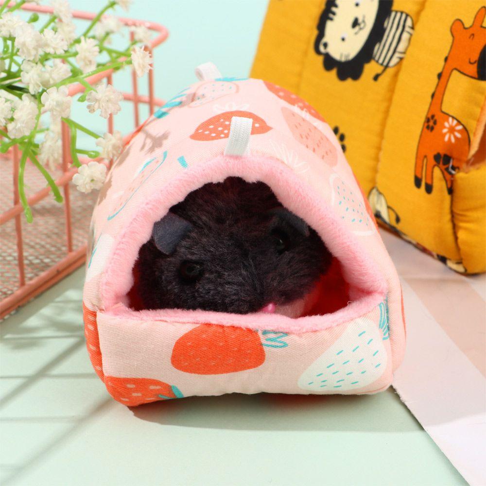 Cute Winter Comfortable Mini Cage Guinea Pig Nest Small Animal Sleeping Bed Hamster House Warm Mat