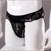 European And American Sexy Men's Lace Underpanties Sexy Tight Thin See Through Underwear 3 Colors Erotic T-panties