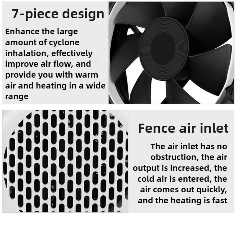 500W Portable Desktop Heater Mini Small Silent Electric Heating Fan Household Dormitory Office Hot Air Blower