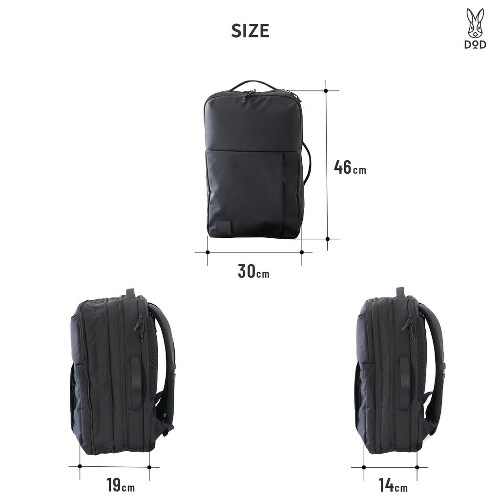 DOD Balibijiva CD Expanded Thin Business Backpack Water Repellent Bag Inch PC Only A4 Storage Capable Backpack Commuter Bag Men's 15.6 BA133-BK