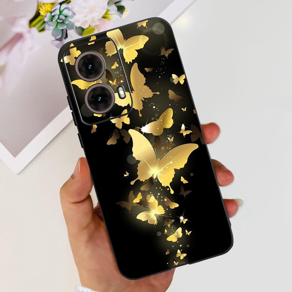 Чехол для Motorola Moto G85 MotoG85 5G 2024 Модный Цветочный Мягкий Силиконовый Чехол для Телефона Для Motorola G85 MOTO G 85 Защитный Fundas
