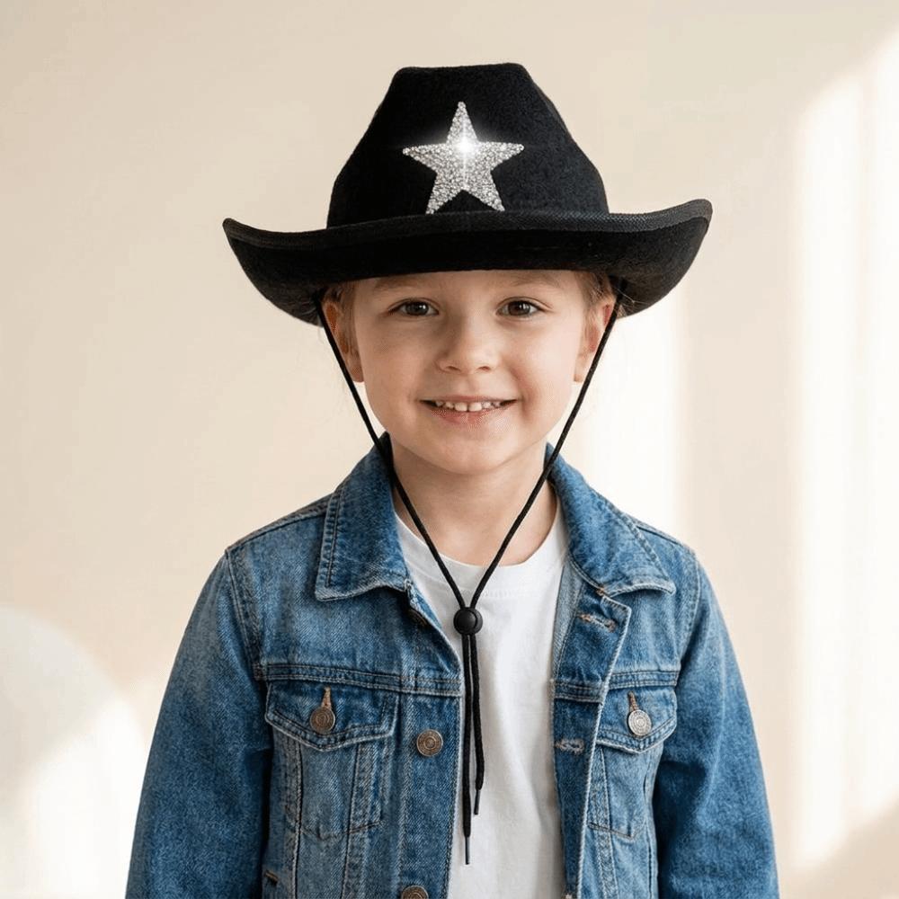 Rhinestone Summer Sun Hat Sparkling Kids Bucket Hat Cool Western Cowboy Hat  Dress-Up