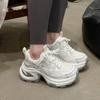 Сетчатые папины кроссовки женские летние новые на толстой подошве-маффин увеличивают рост и стройнят, легкие повседневные спортивные туфли