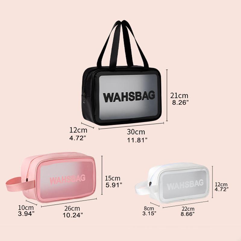 Waterproof Cosmetic Bag Portable Large Capacity Transparent Wash Bag Travel PVC Scrub Cosmetics Storage Bag PU Swimming Bag