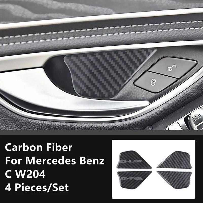 Углеродное волокно, модификация салона автомобиля, накладка, полоски, декоративные наклейки для Mercedes Benz C W204, внутренние аксессуары автомобиля
