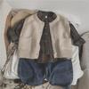 Forest Style Kids' Knitted Vest: Solid Color Versatile Sweater Cardigan for Boys & Girls - Perfect for Spring & Autumn Trends