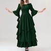 Women's Vintage Solid Color Lace Collar 3/4 Sleeve Cos Dress