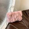 Portable Women's Plush Cloud Bag  Versatile and Cute Chain Bag