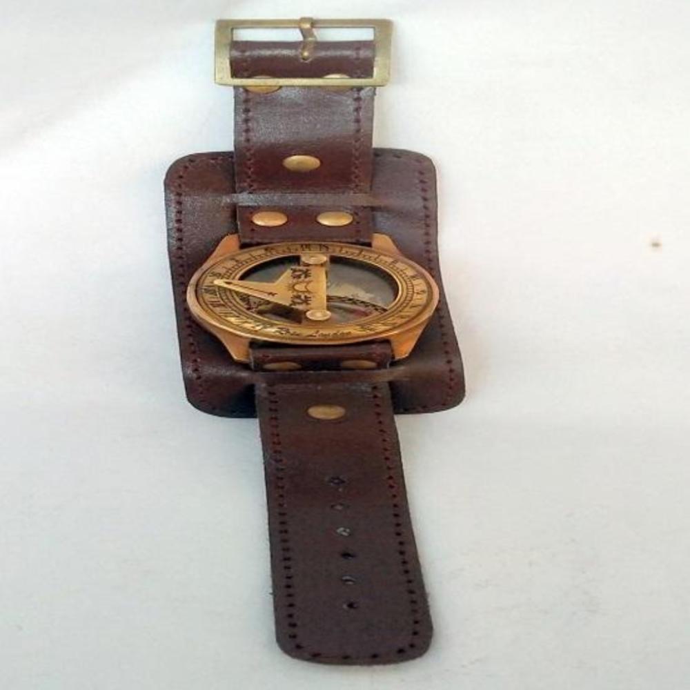 Vintage Nautical Wrist Watch with Handmade Compass – 6.35 Cm, Perfect Collectible Gift, Working Nautical Decor