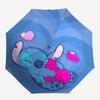 Stitch, Hearts Themed Automatic Opening and Closing Umbrella, Brightly Colored 8-rib Portable Umbrella, Suitable for Men and Women, A Perfect Gift for