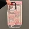 Милый 3D Розовый Бантик Жемчуг Блестки Чехол Для Телефона iPhone 16 15 14 13 12 11 Pro Max Plus Корейская Девушка Эпоксидный Прозрачный Мягкий Задний Чехол