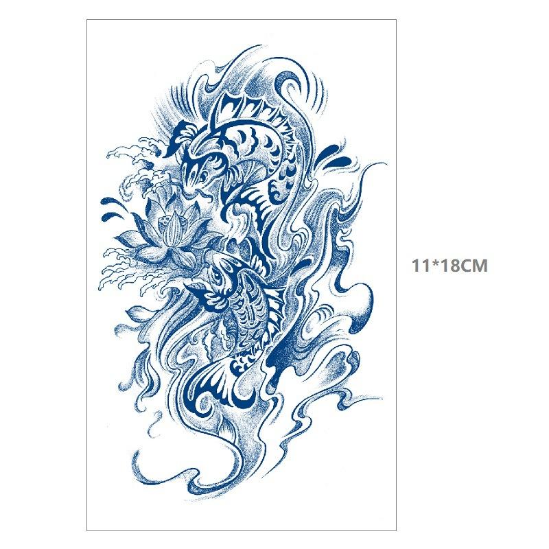 Herbal Juice Waterproof Butterfly Thorn Plain Flower Chest Semi Permanent Gradual Change Water Transfer Tattoo Sticker