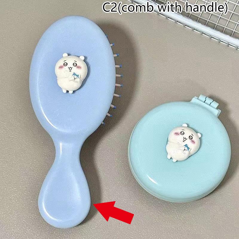 Portable Chiikawa Comb Cartoon Folding Airbag Comb Air Cushion Massage Hairdressing Comb Small Travel Mirror Comb Hair Tool Gift