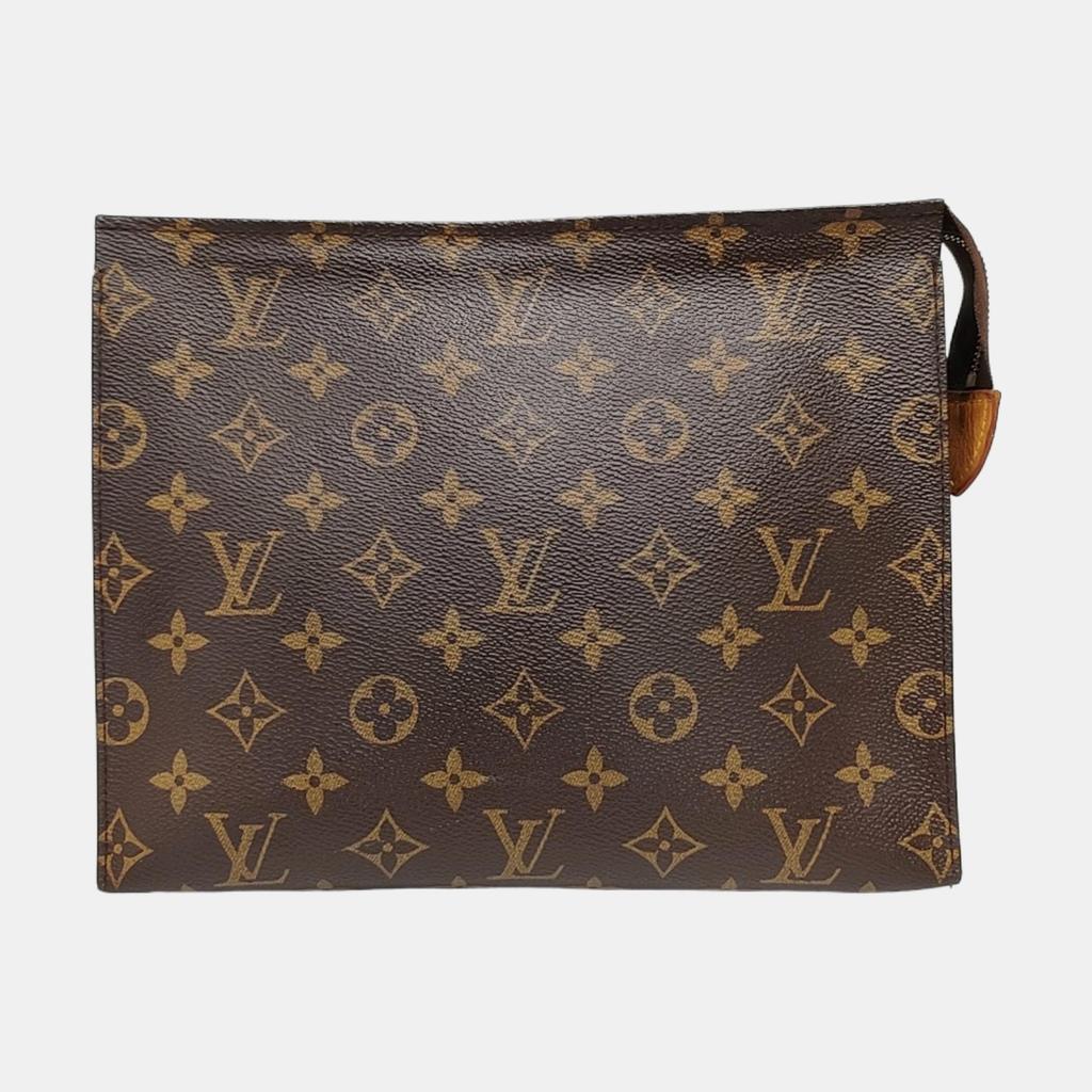 [Pre-Owned] Toiletry Pouch 26 Classic Monogram Canvas And Leather Wash Bag - Good #Y1SEC4