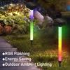 Водонепроницаемые Солнечные Садовые Фонари 10 светодиодов Освещение RGB Светодиоды Изменяющие Цвет RGB На Солнечной Батарее Аккумулятор 1200 мАч