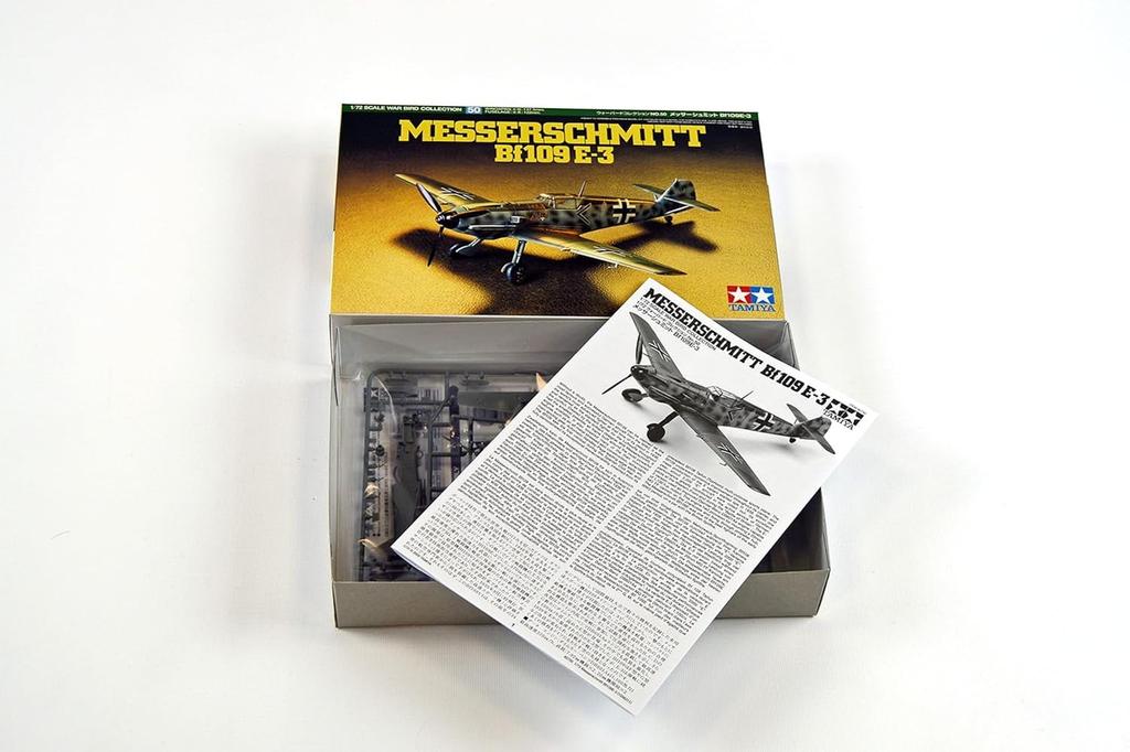 Tamiya 1/72 Коллекция военных самолетов №. 50 Немецкие ВВС Мессершмитт Bf109E-3 Пластиковая модель 60750