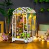 DIY Hut Garden House Bookstand Buckle Assembly Wooden Model Doll House Creative Puzzle 3D Architecture Music Box 14+