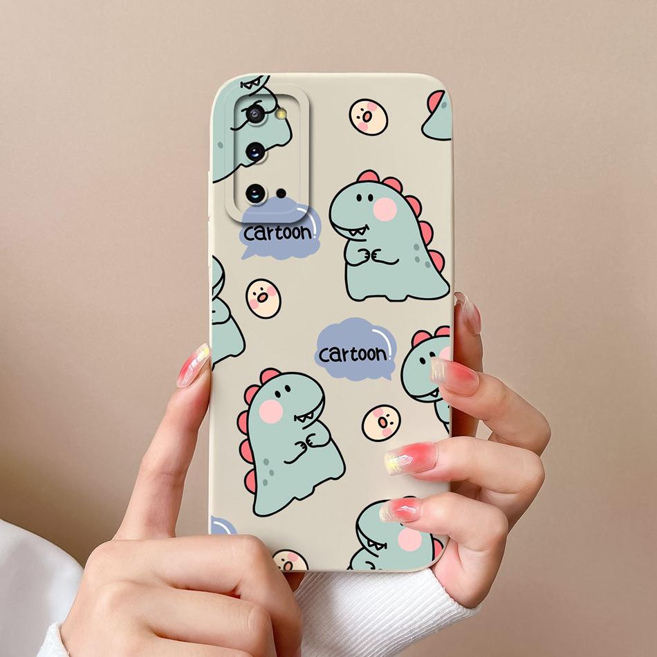 Case For Samsung Galaxy S20 FE Plus Ultra Cute Soft Liquid Silicone Full Protection Bumper For Samsung S 20 GalaxyS20 Coque Gift