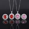Jewelry Set Ruby Necklace Female Love Set Diamond Ring Lady Jewelry