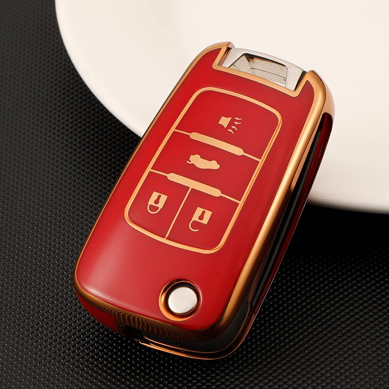 New TPU Flip Car Key Fob Case Cover for Chevrolet Cruze Impala Camaro Garna Equinox Volt Yakista AVEO Impala GMC Terrain Keychain