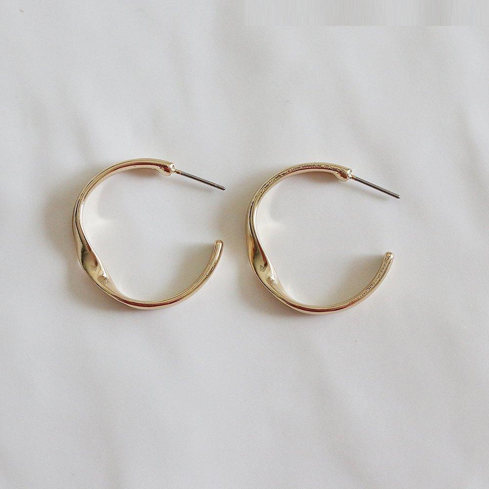 Sooho Leary Gold Silver Simple Hoop Earrings