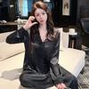 Фабричные товары 1011 весна новый ледяной шелк пижама женская Douyin мода мультфильм интернет-знаменитость мода домашний костюм