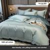 Four-piece Set of Pure Cotton Bedding Light Luxury Skin-friendly and Breathable Washed Sheets Quilt Covers Pillowcases