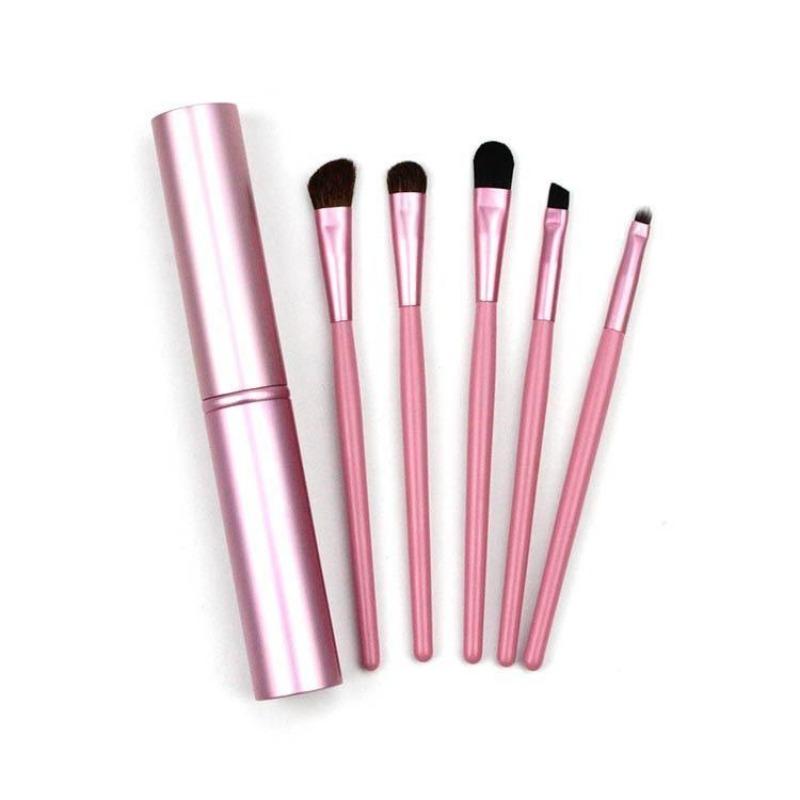 5PCS/ Set Cylinder Wooden Handle Eye Shadow Makeup Brush Small Set Brush 5 Eye Brush Makeup Pen Beauty Makeup Tools