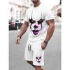 Summer Funny Expression Pattern Print Fashionable Comfortable Loose Fit Casual Sports Men's Short Sleeved Sport Wear