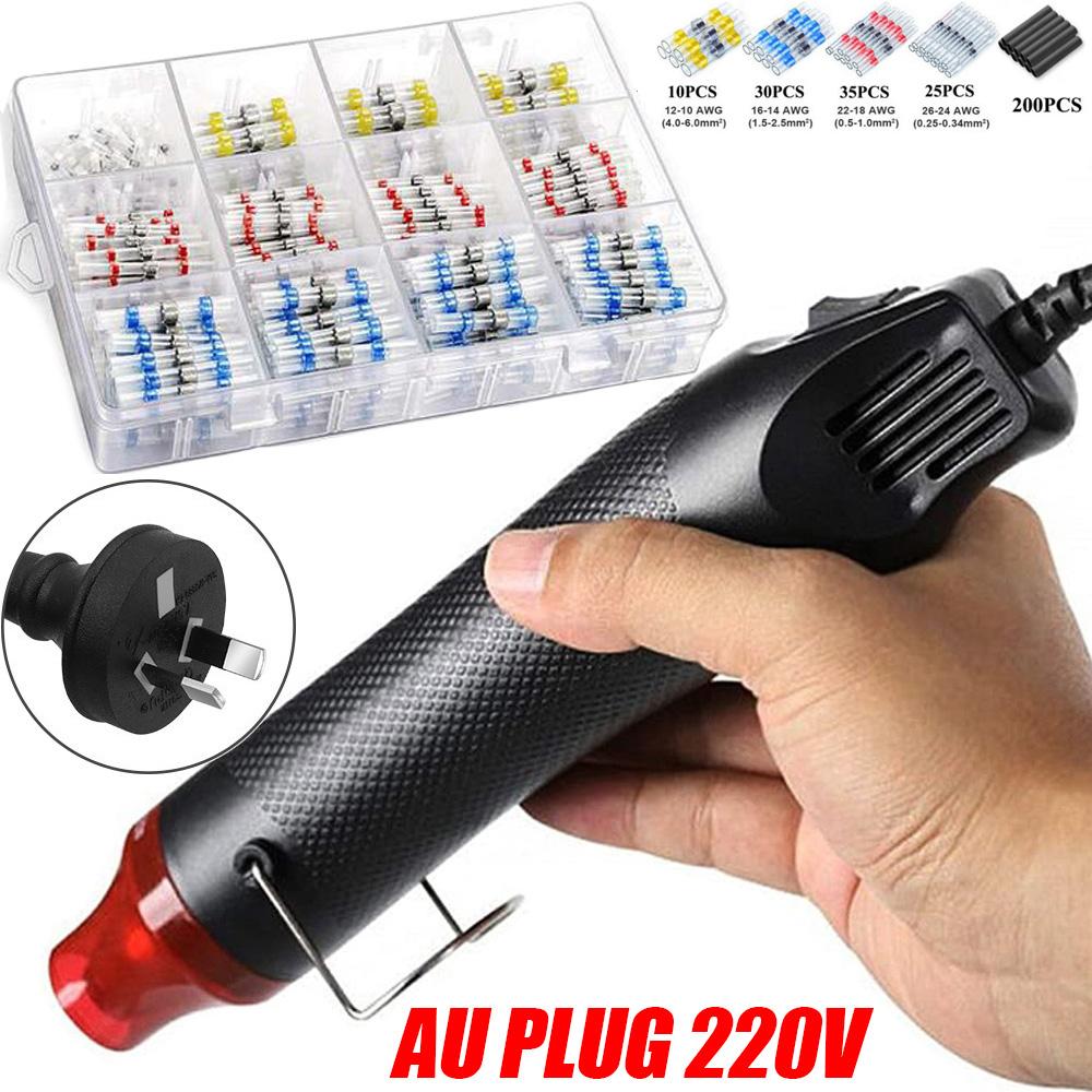 300W Electrical Mini Heat Gun Handheld Hot Air Gun with 300PCS Heat Shrink Butt for DIY Craft Embossing Shrink Wrapping PVC