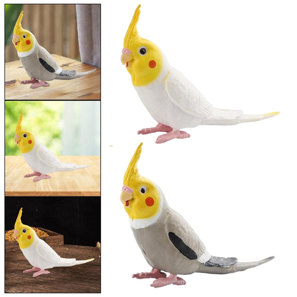 Simulation Parrot Figurine Bird Animal Sculpture for Micro Landscape DIY Landscaping Bath Toys Party Favors Cake Toppers