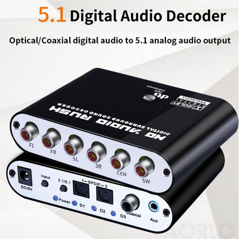 5.1-channel Dts Dolby/ac-3 Digital Audio  Decoder Strong Mobility Fiber Coaxial Rca Analog Converter