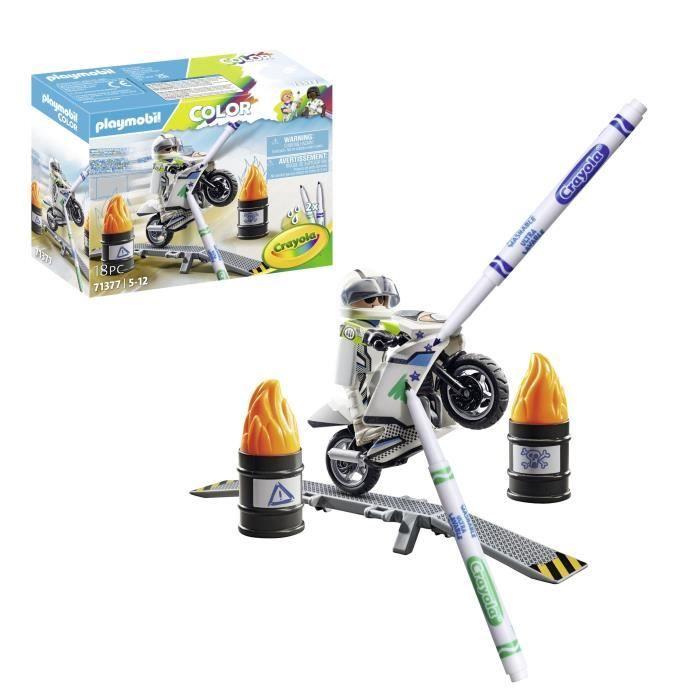 PLAYMOBIL 71377 Playmobil Color : Moto - Color - Crée de nouvelles histoires à tes couleurs avec la moto - Dès 5 ans