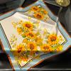TOP Novelty 100% Silk Women Scarf Gaudy Sunflower Small Square Scarf Hair Neck Scarf Lady Headscarf Vintage Ladies Shawls