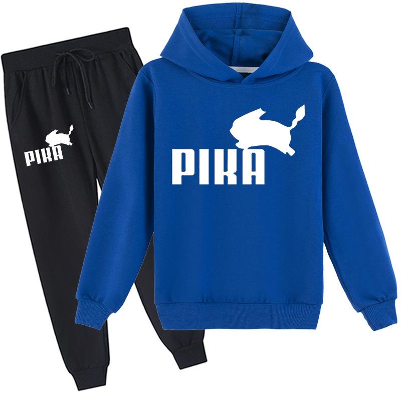 Детские осенне-зимние джемперы с рисунком Пикачу и рисунком покемонов, топы, детский свитер с капюшоном, комплект 100-170 см