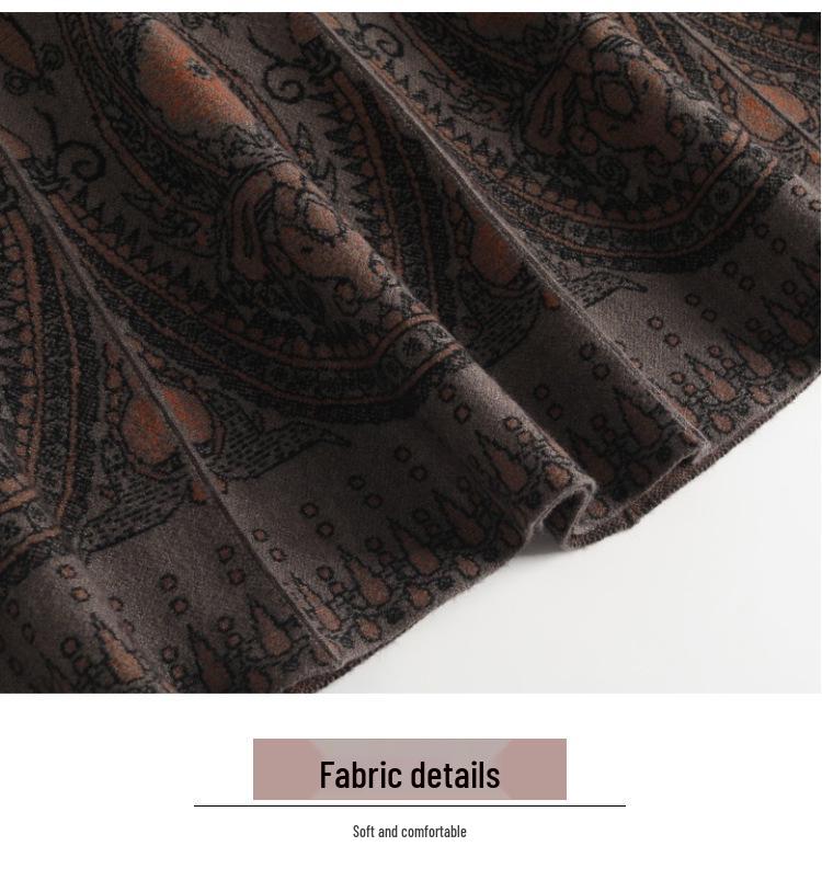 Женское стильное вязаное шерстяное платье с ниспадающей юбкой А-силуэта миди, новинка Осени/Зимы 2025