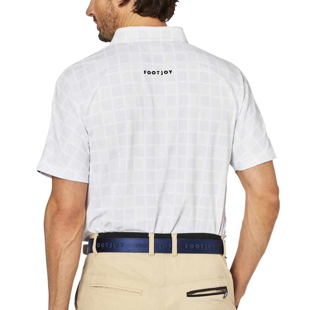 FootJoy Men's Square Check Snap Button Golf Shirt, Pistachio, Size M (FJ-S25-S06, 34689-M)
