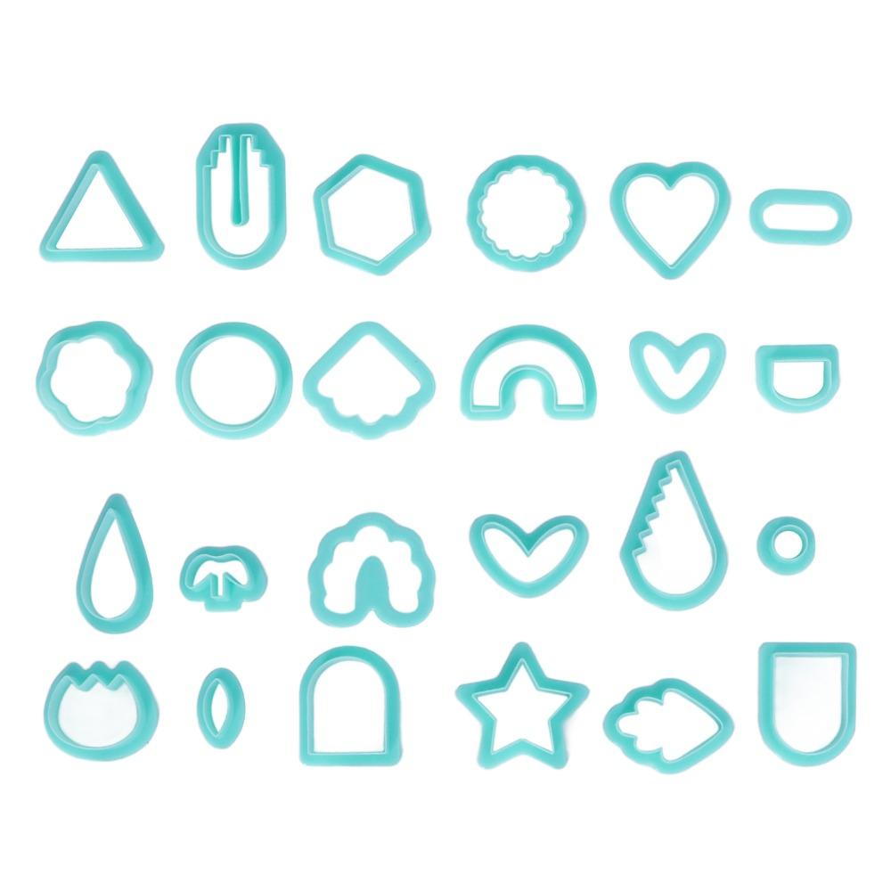 24pcs Green Clay Earring Cutters Various Shapes Boho Clay Cutters Jewelry Making Supplies