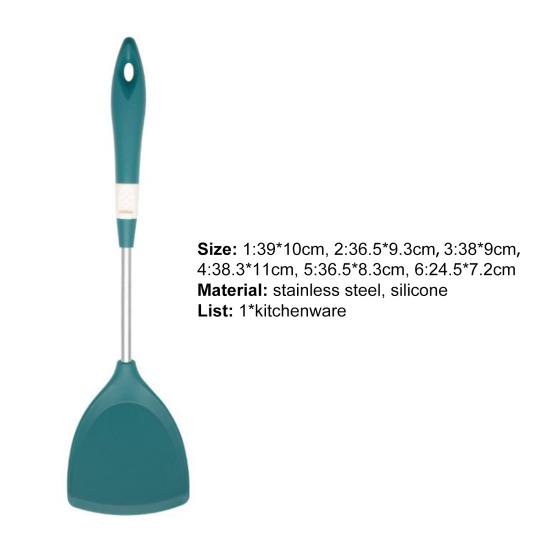 1 Set Anti-scald Cooking Utensils Non-stick Handle Silicone Cooking Spatula Spoon Set Cooking